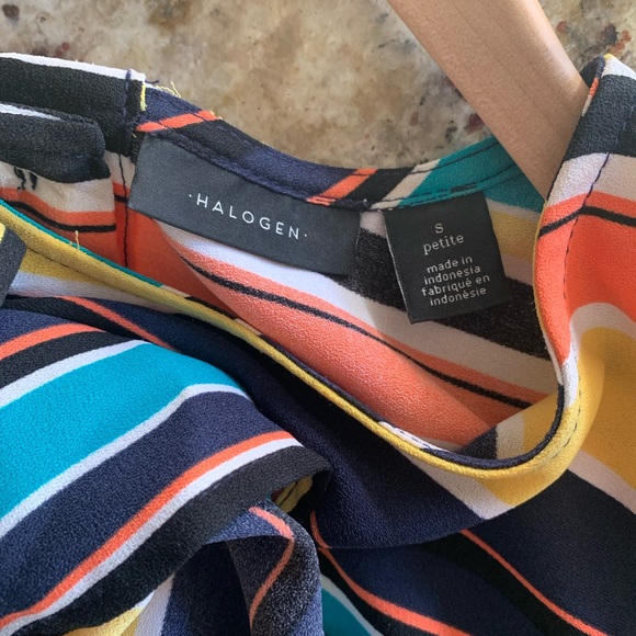 Women’s Halogen Dress - Sleeveless Button Stripped Dress - Picture 5 of 6